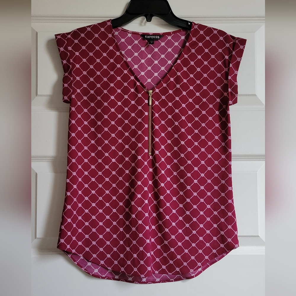 Express women's top with cuffed sleeves